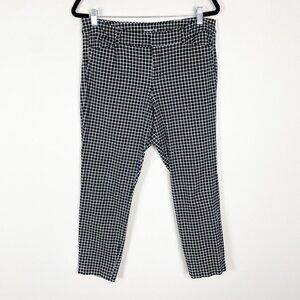 Old Navy Womans 12 Black and White Window Pane Plaid Career Pixie Pants Workwear